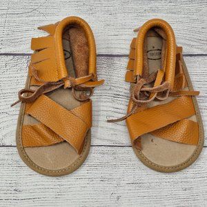 Fringed Moccasin leather‎ sandals childrens size 6